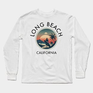 Long Beach - California (with Black Lettering) Long Sleeve T-Shirt